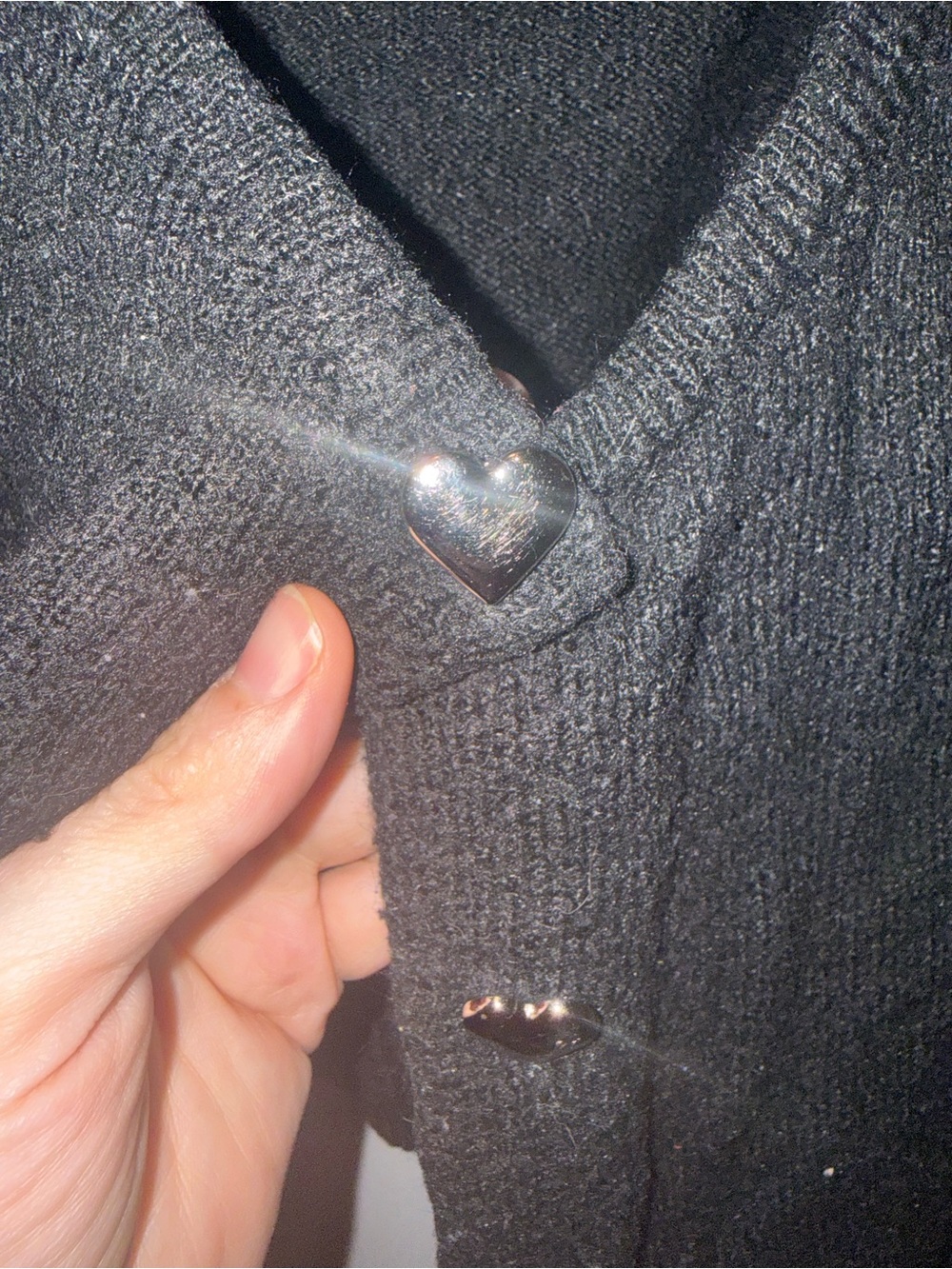 Torrid Women's Short Sleeve Knit Cardigan with Heart Buttons - Picture 3 of 5